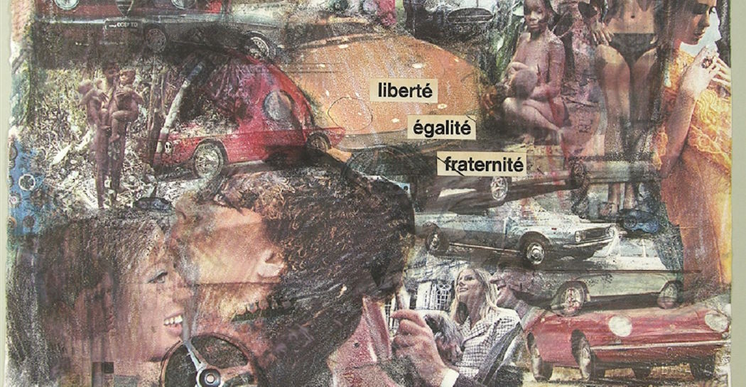 Roberto Malquori, Liberté, égalité, fraternité, 1967, décollage e collage. Roberto Malquori, Liberté, égalité, fraternité, 1967, décollage e collage.