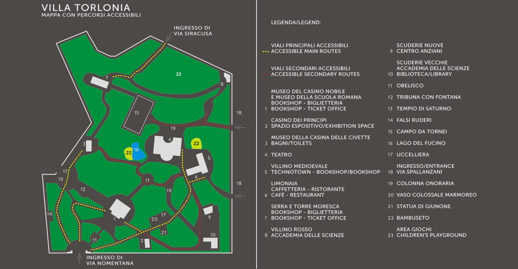 Mappa accessibilità Villa Torlonia
