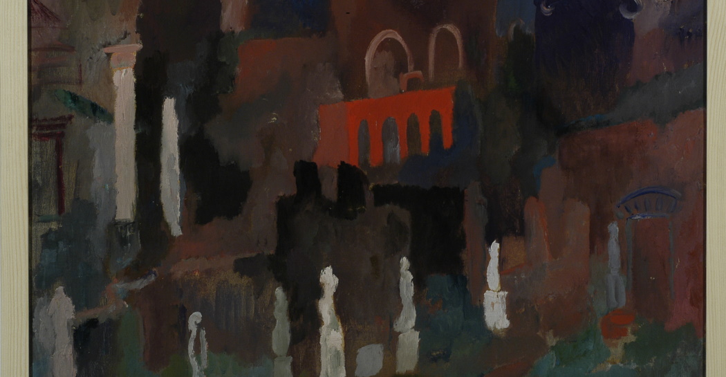 Paesaggio romano con archi in rosso, 1931, olio su tela, cm 51x61,5;  in comodato d’uso della Fondazione Carlo levi, Roma