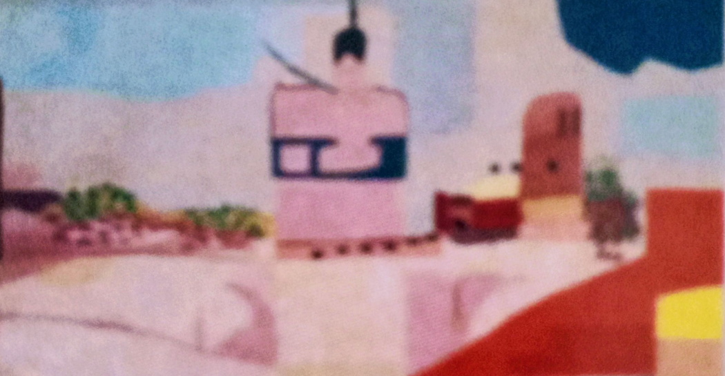 Niki Berlinguer, “Da Paul Klee. Hammamet e la sua moschea”, s.d., arazzo ricamato (© Il Cigno)