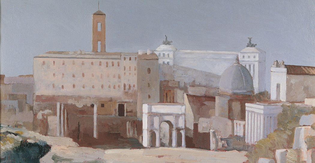Francesco Trombadori, Il Campidoglio visto dal Foro, 1945, olio su tela, cm 71x83, Collezione BNL BNP Paribas Francesco Trombadori, Il Campidoglio visto dal Foro, 1945, olio su tela, cm 71x83, Collezione BNL BNP Paribas