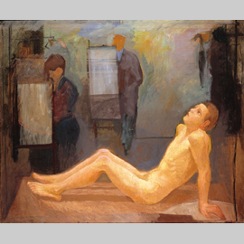 Mario Mafai, Modello, 1933-36, olio su tela, cm. 130 x 155