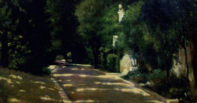 Trombadori. Il Viale grande della Villa Strohl - Fern. 1919