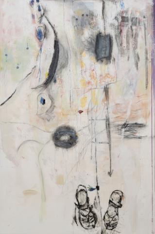 Elisa Montessori, Aterlier – Piuma, 2019, olio su tela, 150 x 100 cm Crediti fotografici: Giorgio Benni Courtesy l’Artista e Galleria Monitor Roma | Lisbona | Pereto (AQ) Elisa Montessori, Aterlier – Piuma, 2019, olio su tela, 150 x 100 cm Crediti fotografici: Giorgio Benni Courtesy l’Artista e Galleria Monitor Roma | Lisbona | Pereto (AQ)