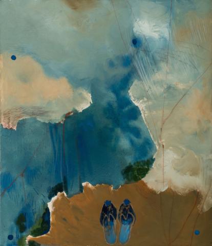 Elisa Montessori, Le Pantofole di Paribanu (Dalle Mille e una Notte), olio su tela, 140 x 120 cm Crediti fotografici: Giulia Benni Courtesy l’Artista e Galleria Monitor Roma | Lisbona | Pereto (AQ) Elisa Montessori, Le Pantofole di Paribanu (Dalle Mille e una Notte), olio su tela, 140 x 120 cm Crediti fotografici: Giulia Benni Courtesy l’Artista e Galleria Monitor Roma | Lisbona | Pereto (AQ)