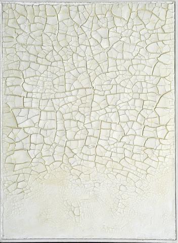 Alberto Burri, Cretto bianco, 1977, bianco di zinco e vinilico su tela, cm 43x31,  MSRo 86