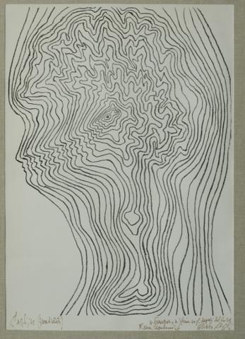 Corrado Cagli, Adamo, 1965, Litografia e pennarello su carta, mm 707x516