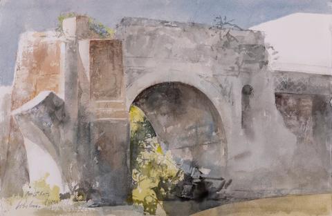  Pedro Cano, Ponte Rotto, 2023. Acquerello su carta