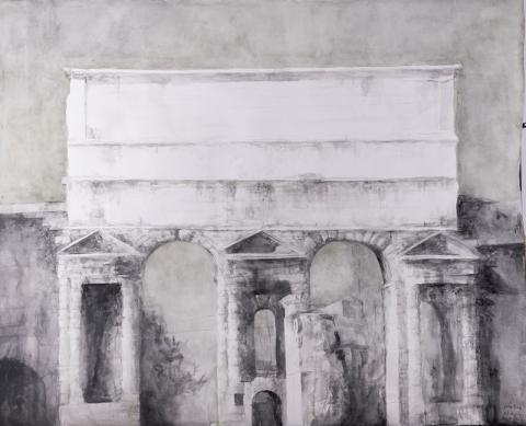 Pedro Cano, Porta Maggiore, 2025. Acquerello su carta