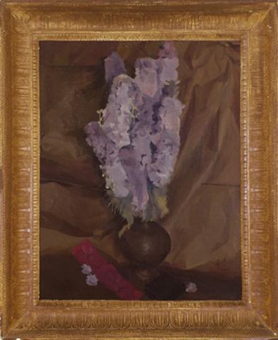 Roberto Melli, Vaso con giacinti (Fiori di campo), 1940, olio su tela, cm 60x47