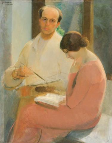 Amedeo Bocchi, Autoritratto con Bianca, 1932, olio su tela, Galleria nazionale d’arte moderna e contemporanea, Roma